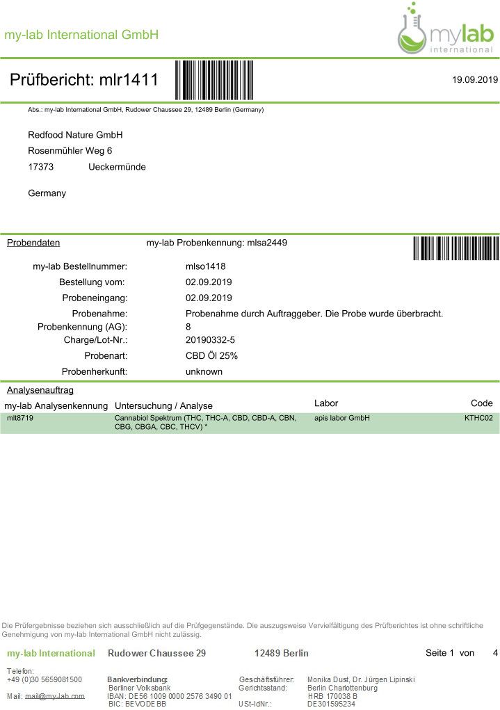 Redfood® CBD ÖL 25% - 30 ml