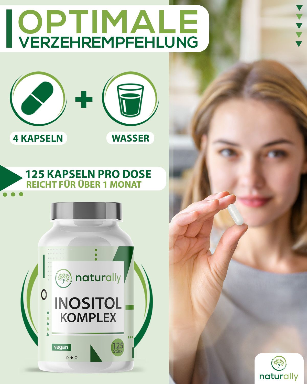 naturally Inositol Komplex | mit Myo Inositol sowie D-Chiro Inositol und Vitaminen
