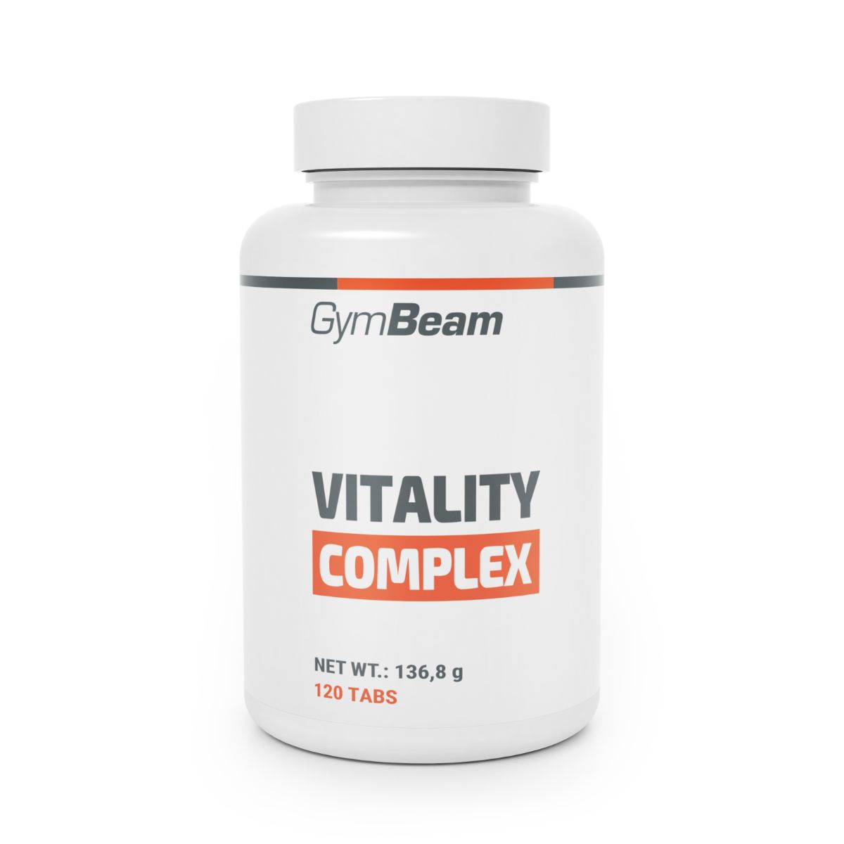 GymBeam Vitality Complex Multivitamin Flasche mit 120 Tabletten.