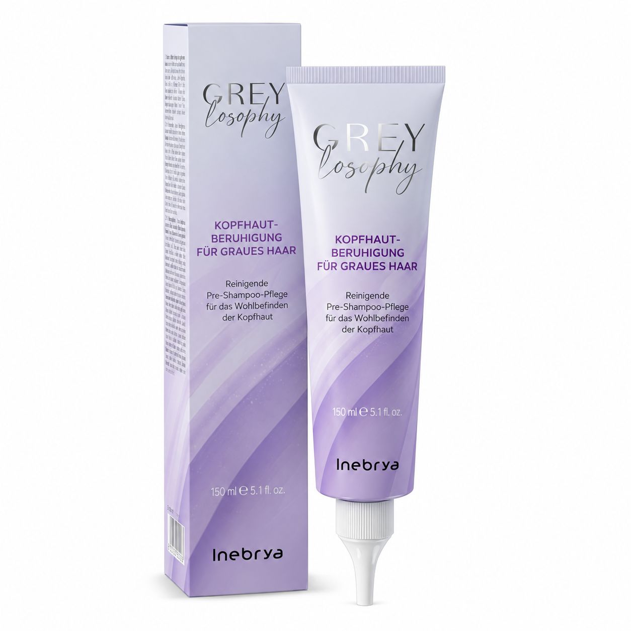 Inebrya Grey Loosophy Kopfhaut-Beruhigung Tube und Karton.