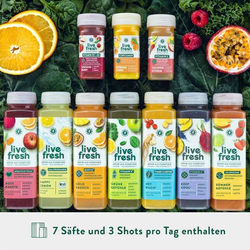 LiveFresh Klassische Saftkur - 3 Tage (inkl. 5,25€ Pfand)