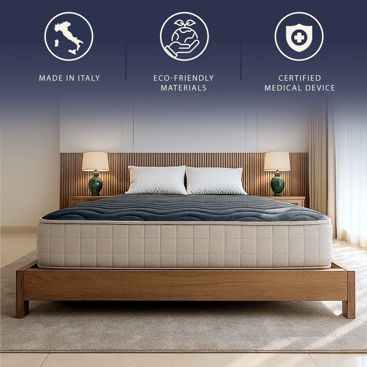 The White Stone Matratze 140x200 cm aus Memory Foam | Höhe 20 cm