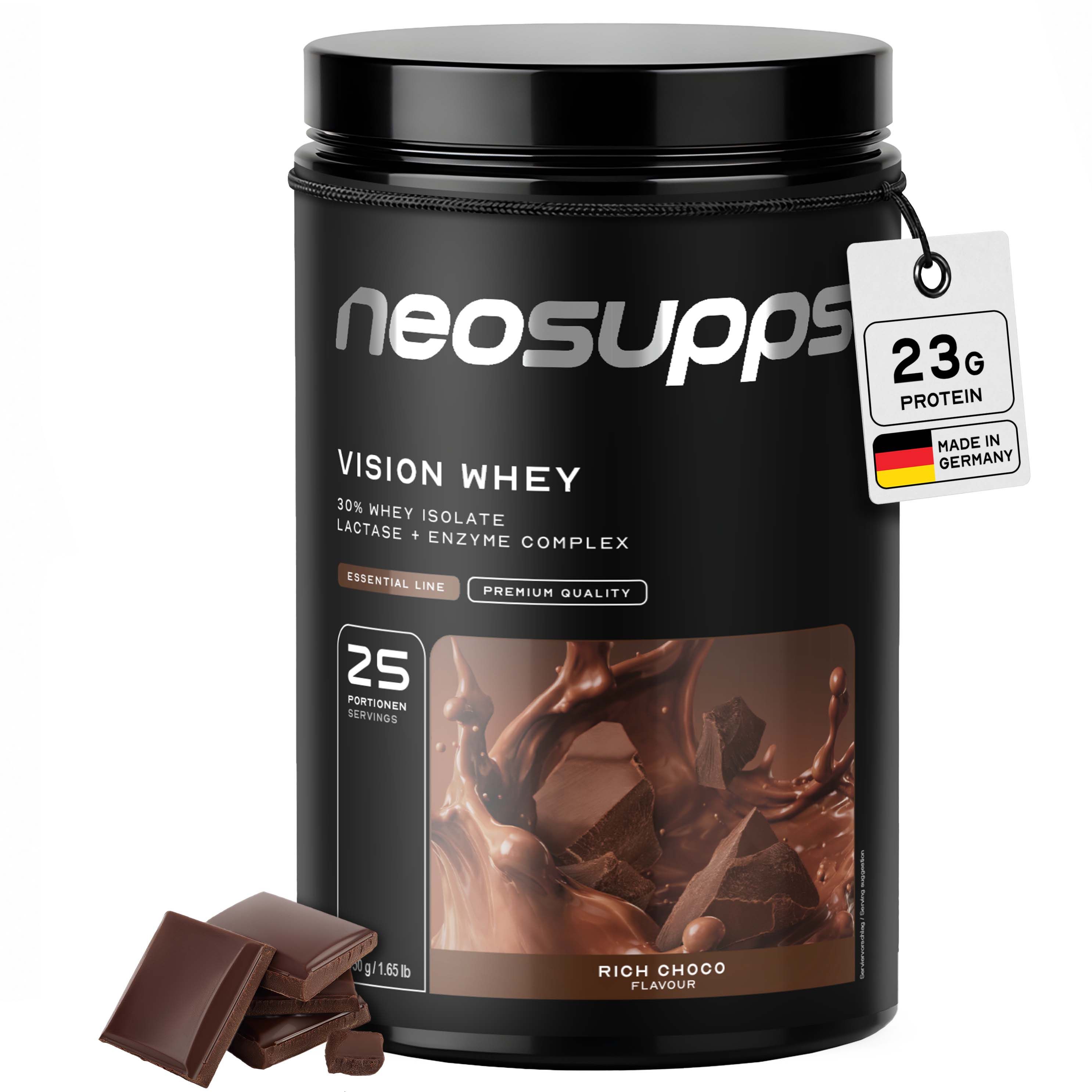 Neosupps Whey Proteinpulver Rich Choco, 750g, Protein Pulver, Proteinshake