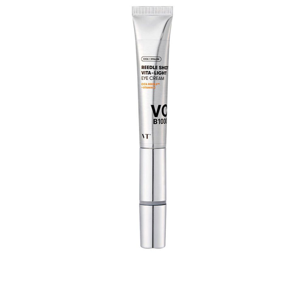VT Cosmetics Reedle Shot Vita-Light Eye Cream in silberner Tube mit Applikator.