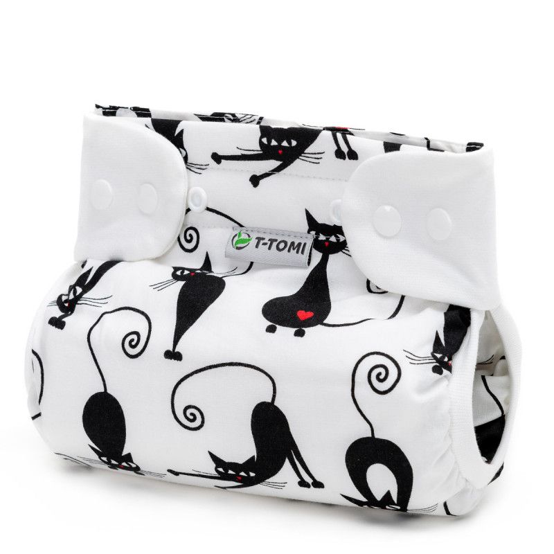 T-TOMI Orthopädisches Spreizhöschen für breites Wickeln - druckknöpfe Cats (3-6 kg)