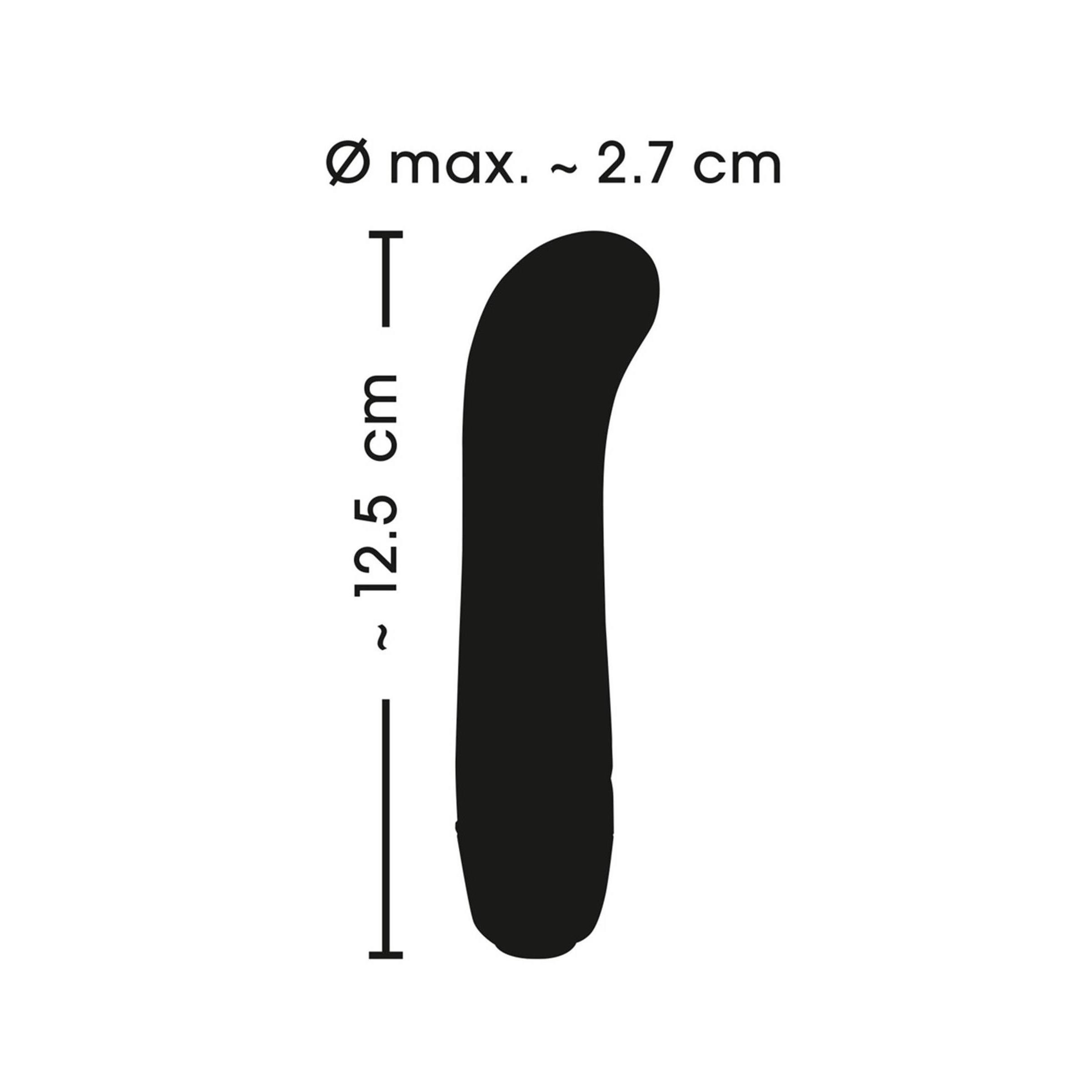 Lila Mini G-Punkt Vibrator mit geschwungenem Design und geripptem Sockel.