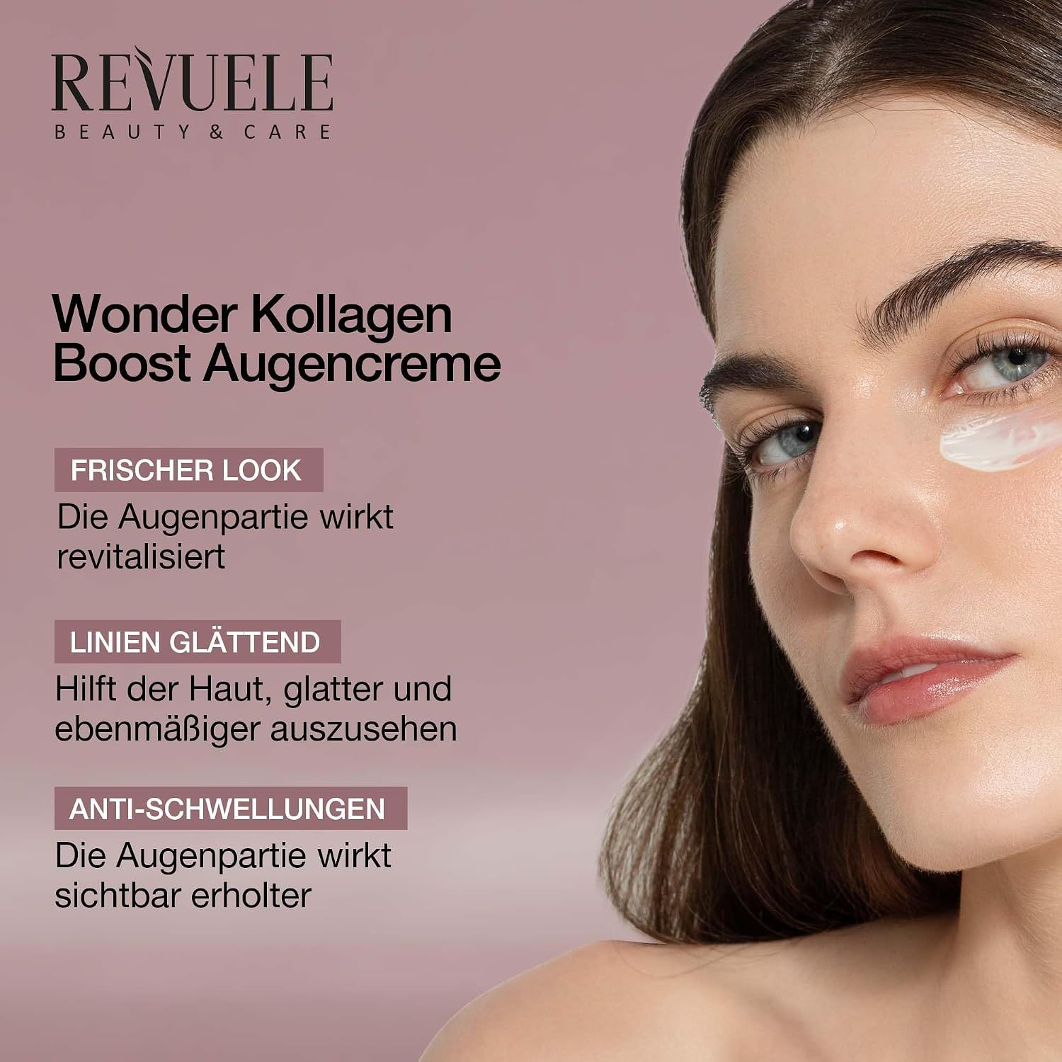 Revuele Wonder Kollagen Boost Augencreme für frischen Look, Linien glättend und gegen Schwellungen.