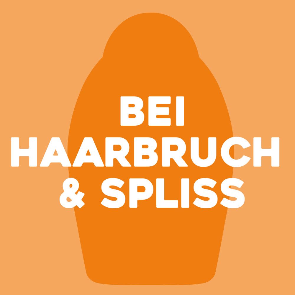 Orangefarbenes Schild mit weißer Schrift: "BEI HAARBRUCH & SPLISS".
