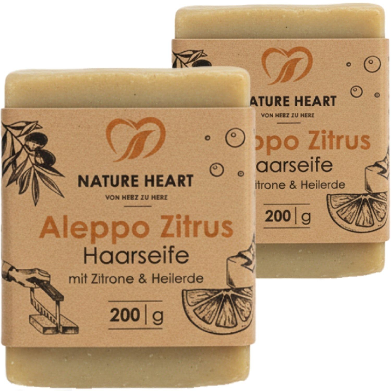Nature Heart Aleppo Seife - Zitrus Haarseife