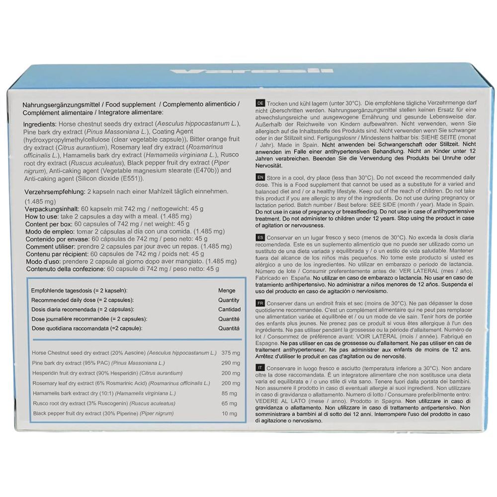 Rückseite der "Varesil"-Verpackung mit Inhaltsangaben und Anwendungshinweisen.