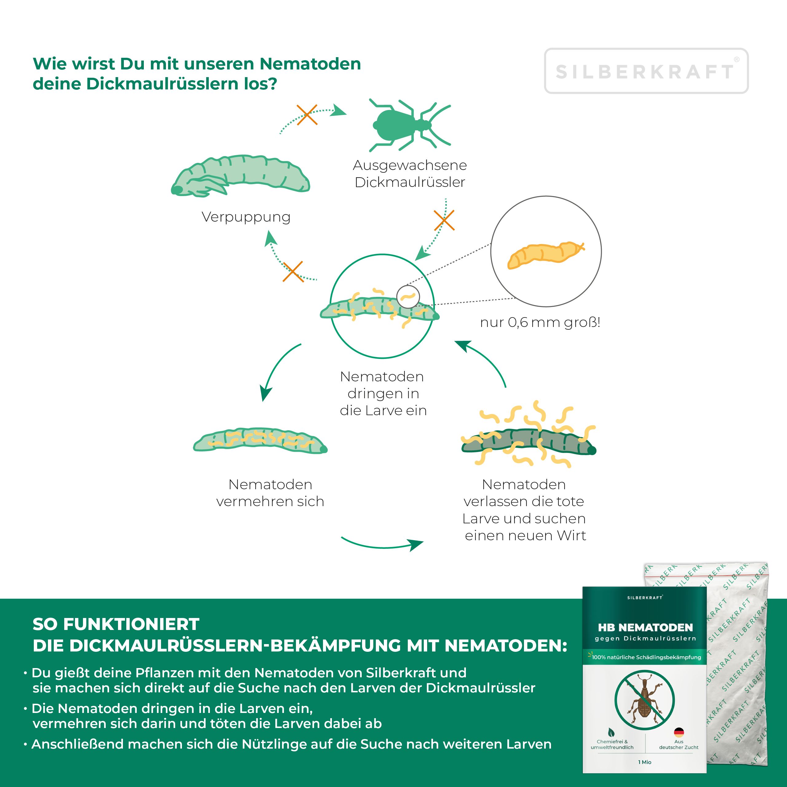 SILBERKRAFT HB Nematoden gegen Dickmaulrüsslern 50 Mio