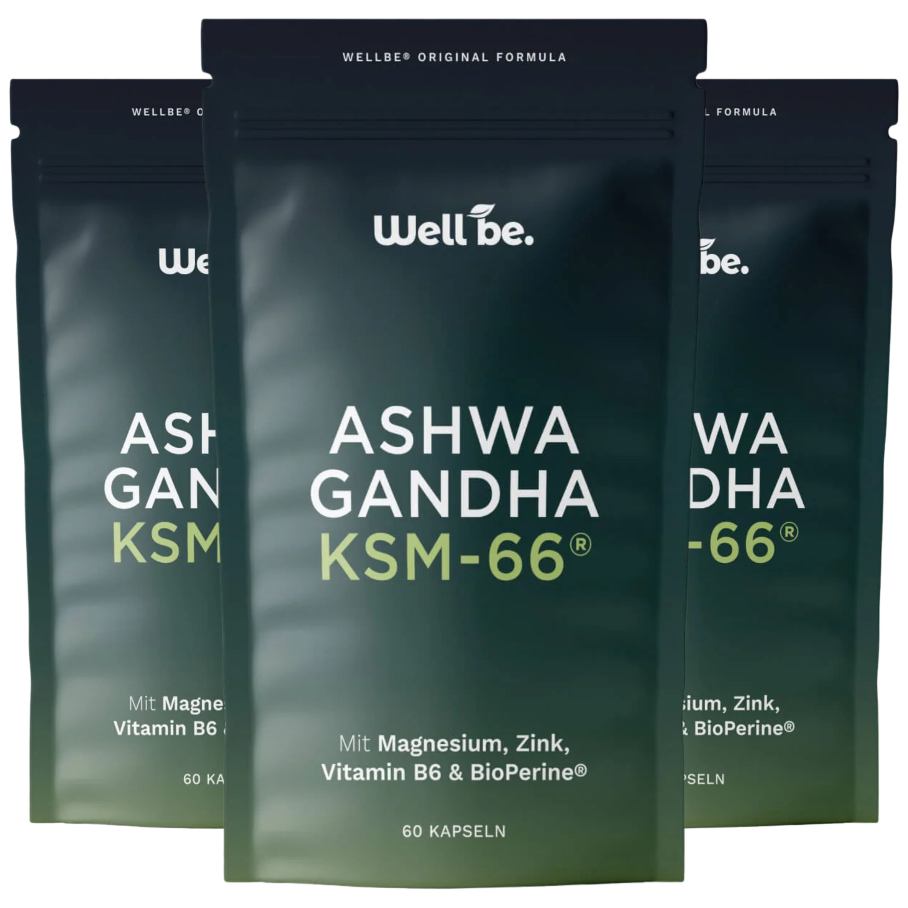 wellbe Ashwagandha KSM-66® – Mit Magnesium, Zink & Vitamin B6
