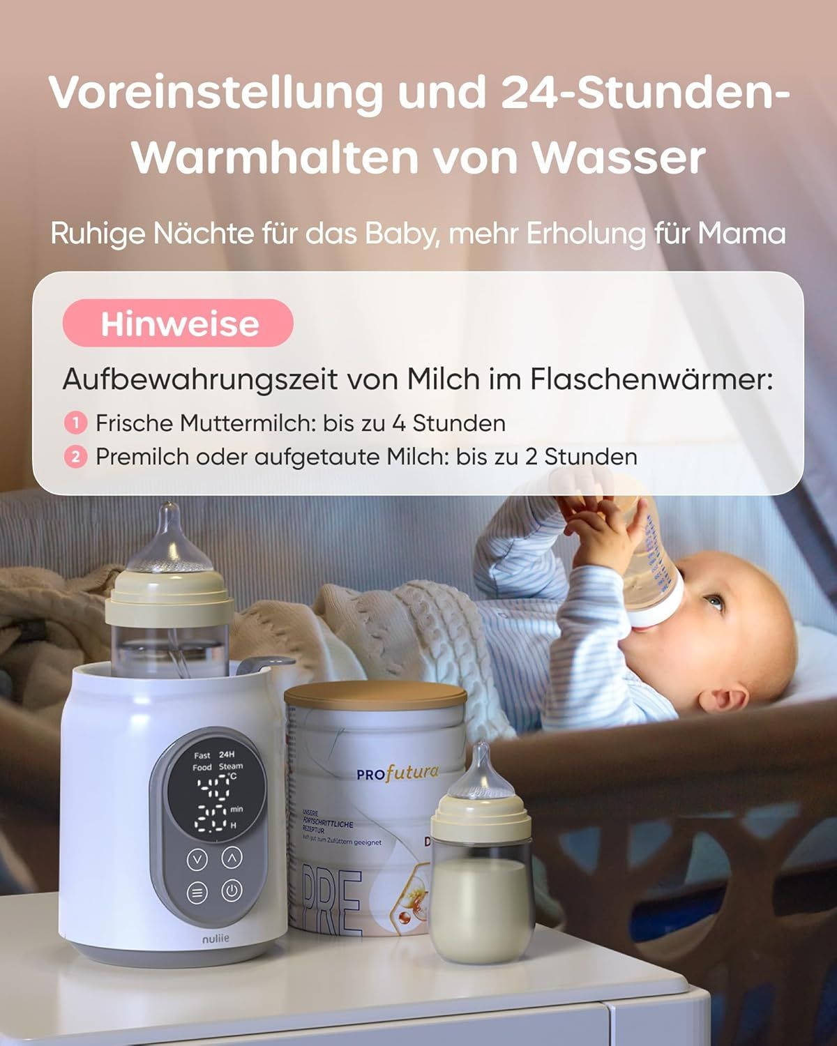 Nuliie 10-in-1 Elektrischer Flaschenwärmer