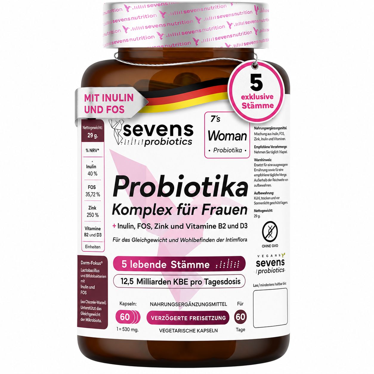 SEVENS NUTRITION Probiotics  für Frauen Intimflora Kapseln