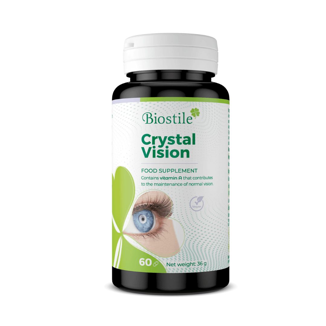 Biostile Crystal Vision Nahrungsergänzungsmittel Flasche mit 60 Kapseln.