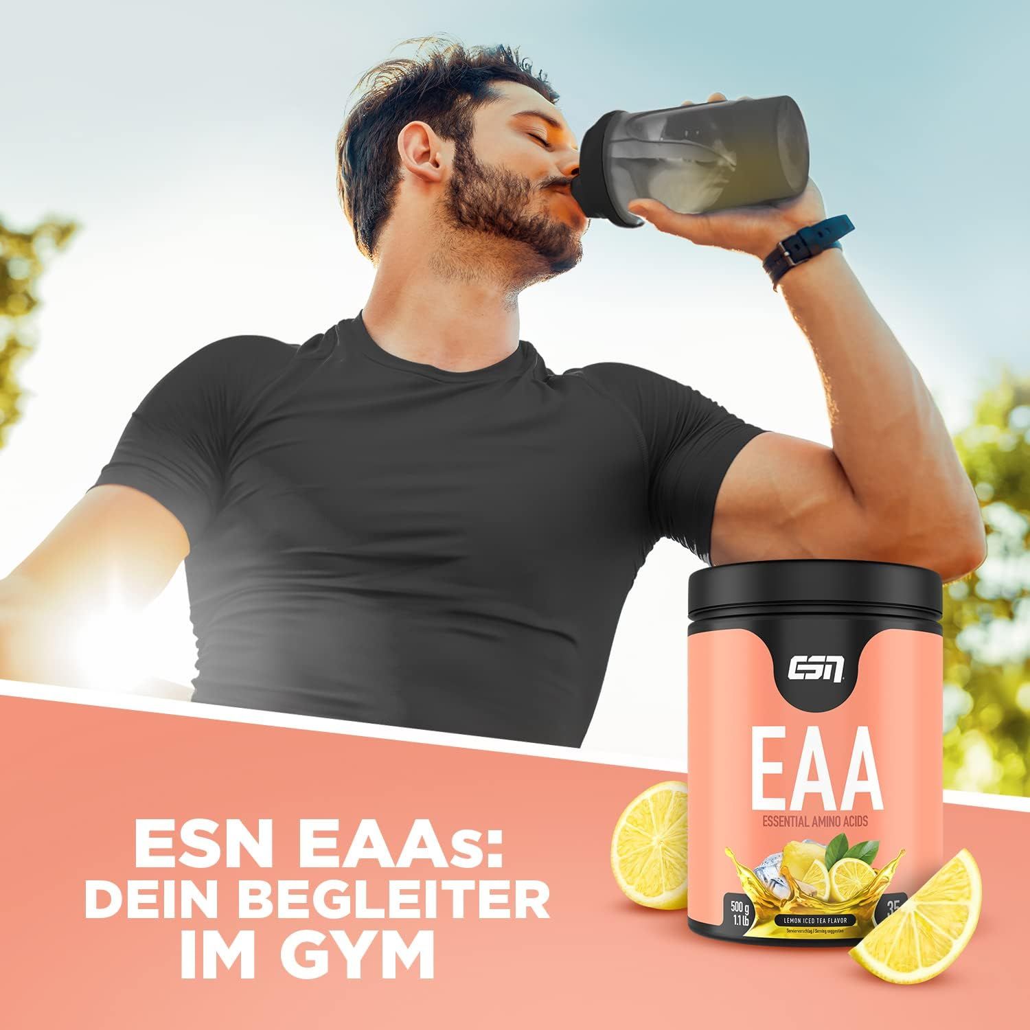 ESN EAA, Lemon Iced Tea -  alle 8 essenziellen Aminosäuren und zusätzlich die BCAAs