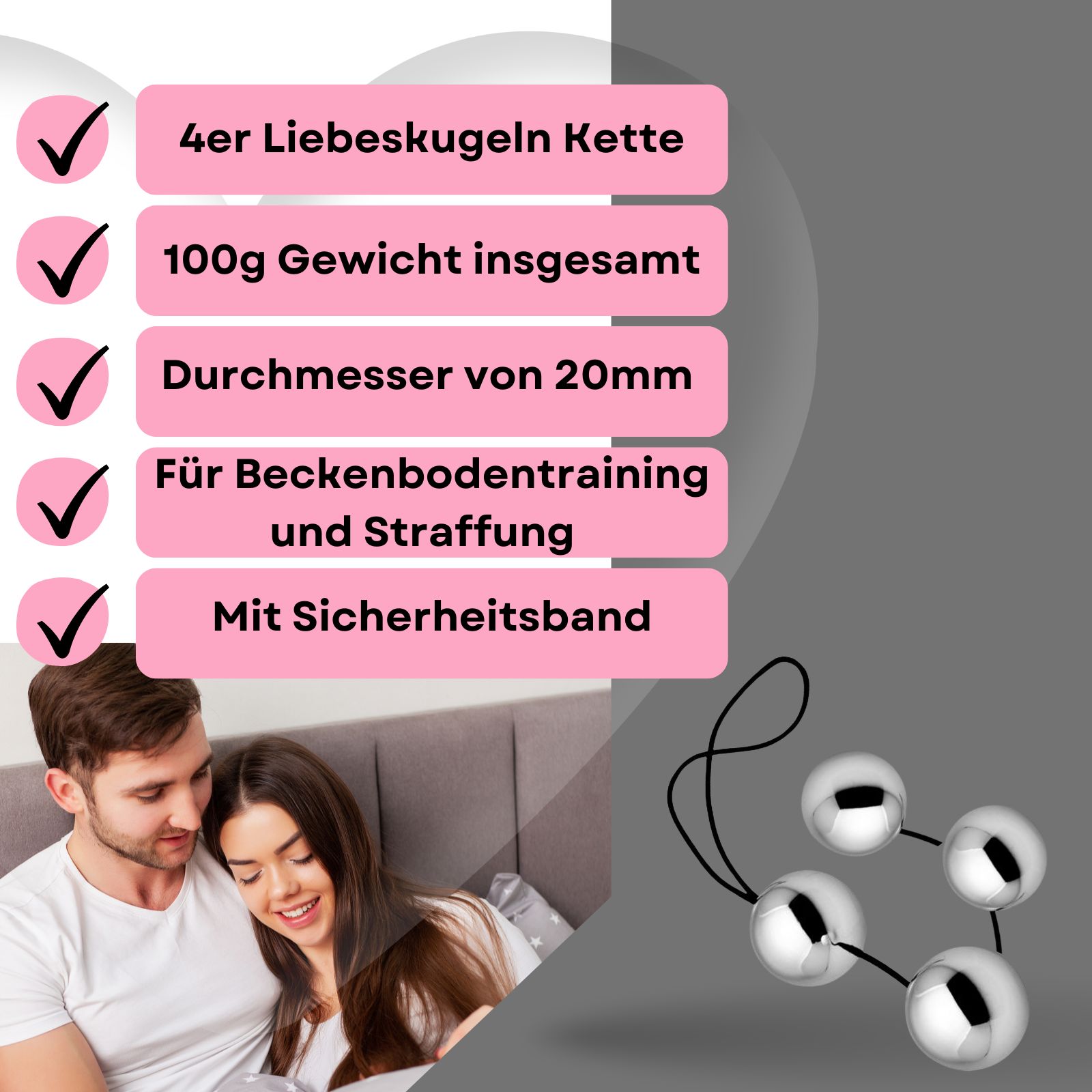 Liebeskugeln aus Metall 2cm 100g - Lovelyness