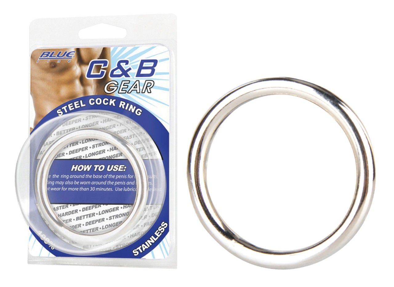 Stahl-Cockring, verpackt. C&B GEAR, Edelstahl. Zwei Ringe in Blisterverpackung. Anweisung: Anwendungshinweise.