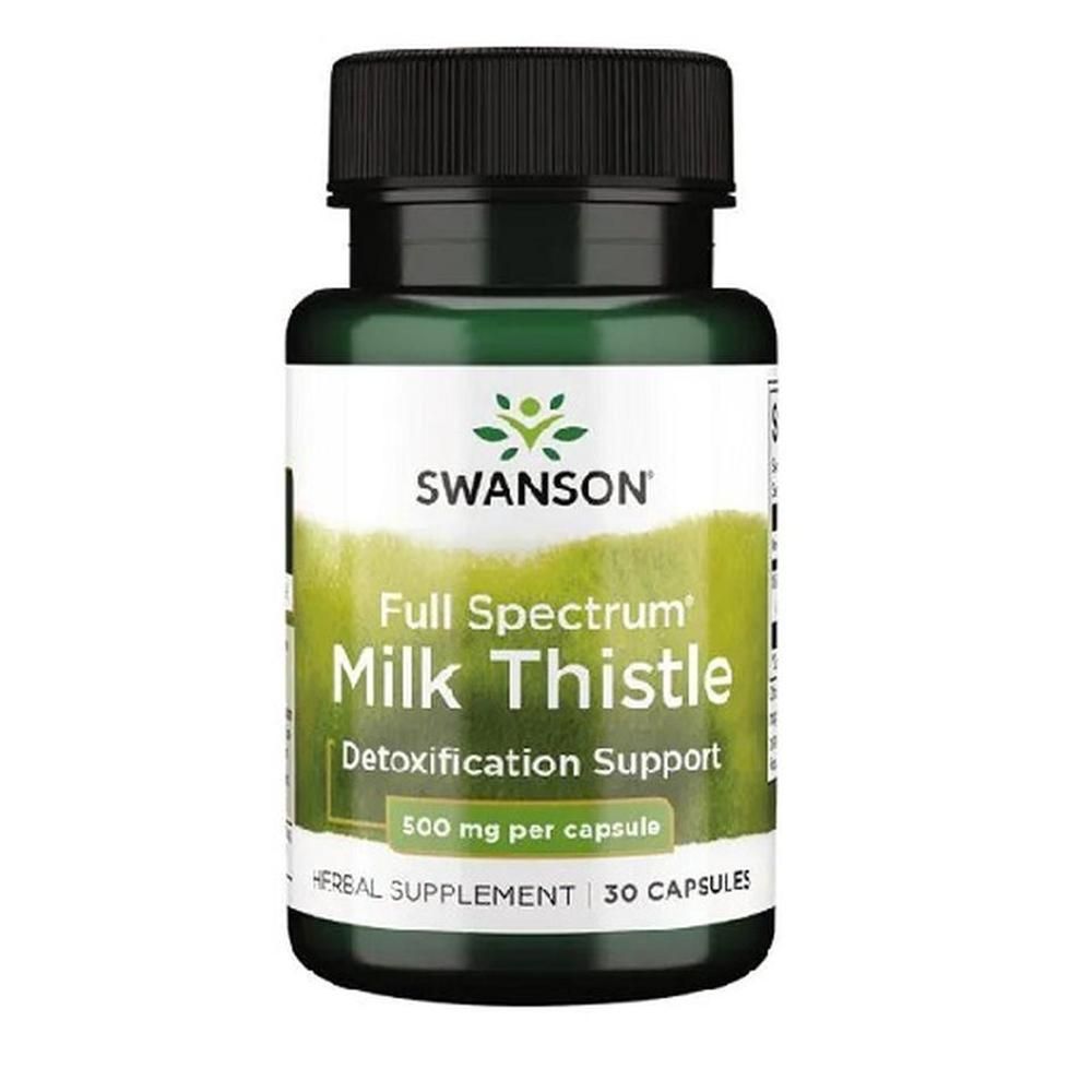 Swanson Vollspektrum Mariendistel Kapseln, 500 mg pro Kapsel, 30 Kapseln.