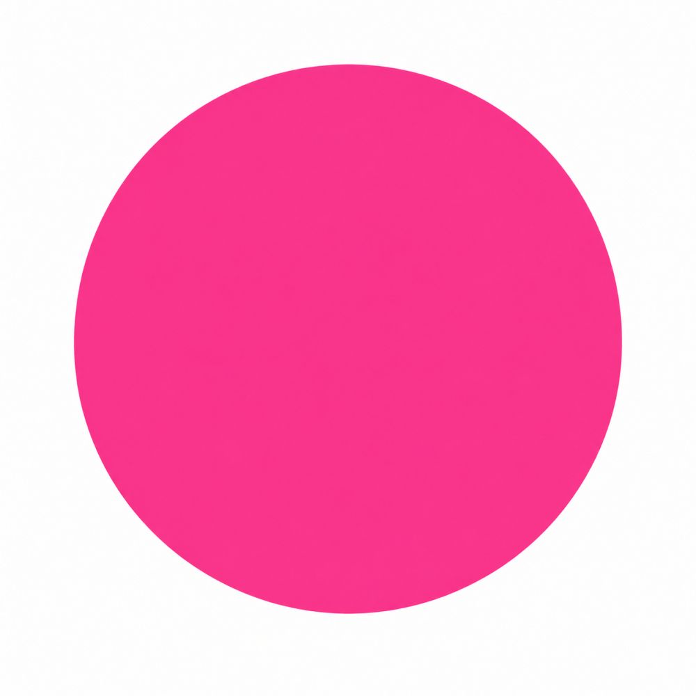 Ein leuchtend pinker Kreis auf weißem Hintergrund.