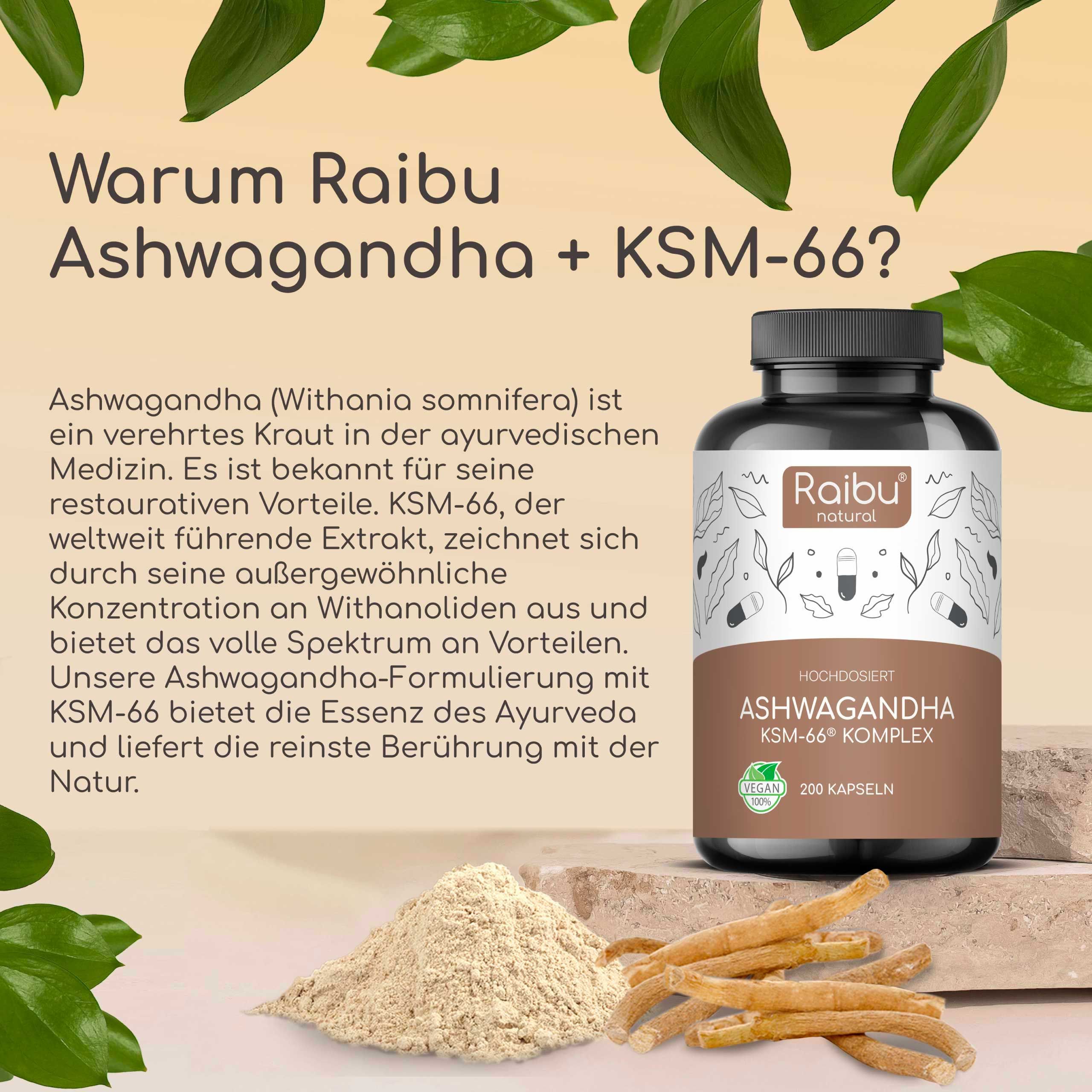 RAIBU Ashwagandha KSM-66 Komplex