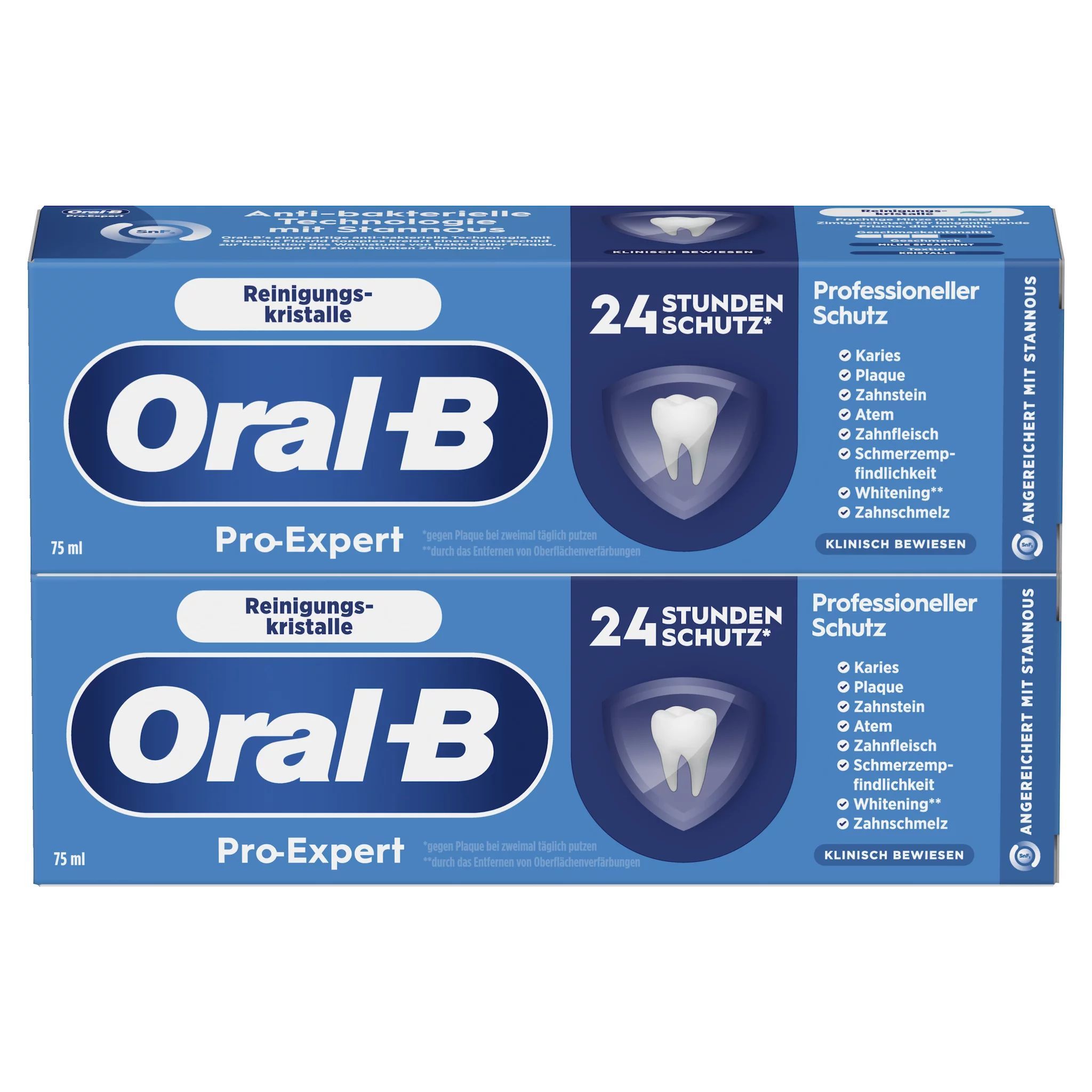 Oral-B Pro-Expert Zahnpasta, 2x 75ml Packung mit 24h professionellem Schutz.