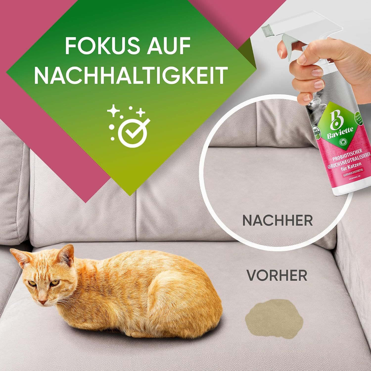 Baviette Probiotischer Geruchsneutralieser für Katzen - Konzentrat