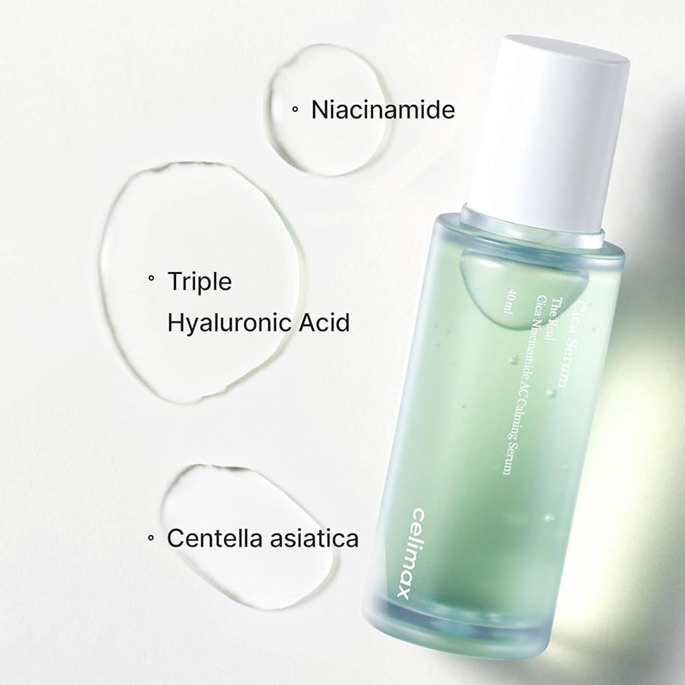 CELIMAX The Real Cica Niacinamid AC – beruhigendes Ampullen-Serum für unreine Haut