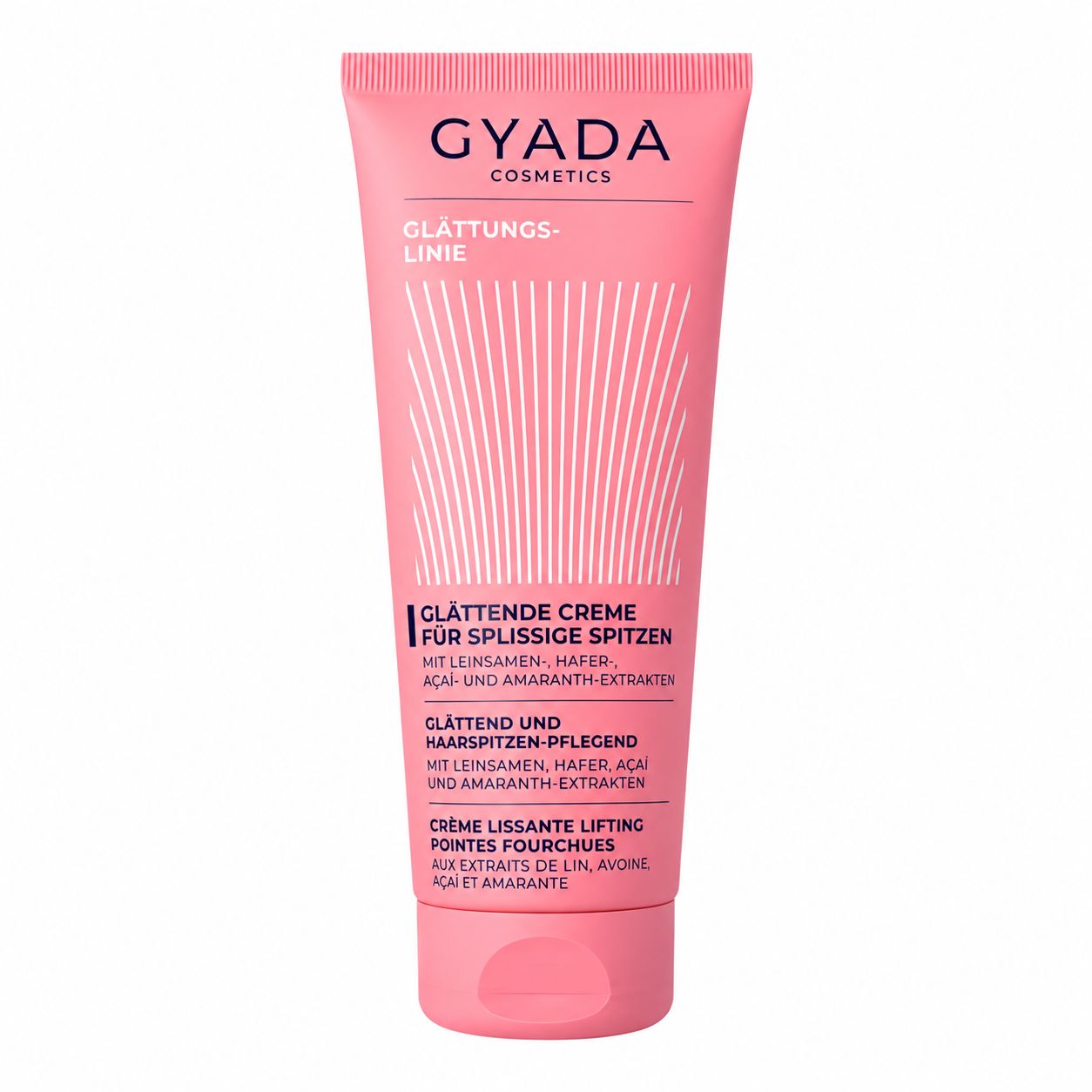 GYADA Cosmetics Glättende Creme für Spliss-Spitzen, rosa Tube.