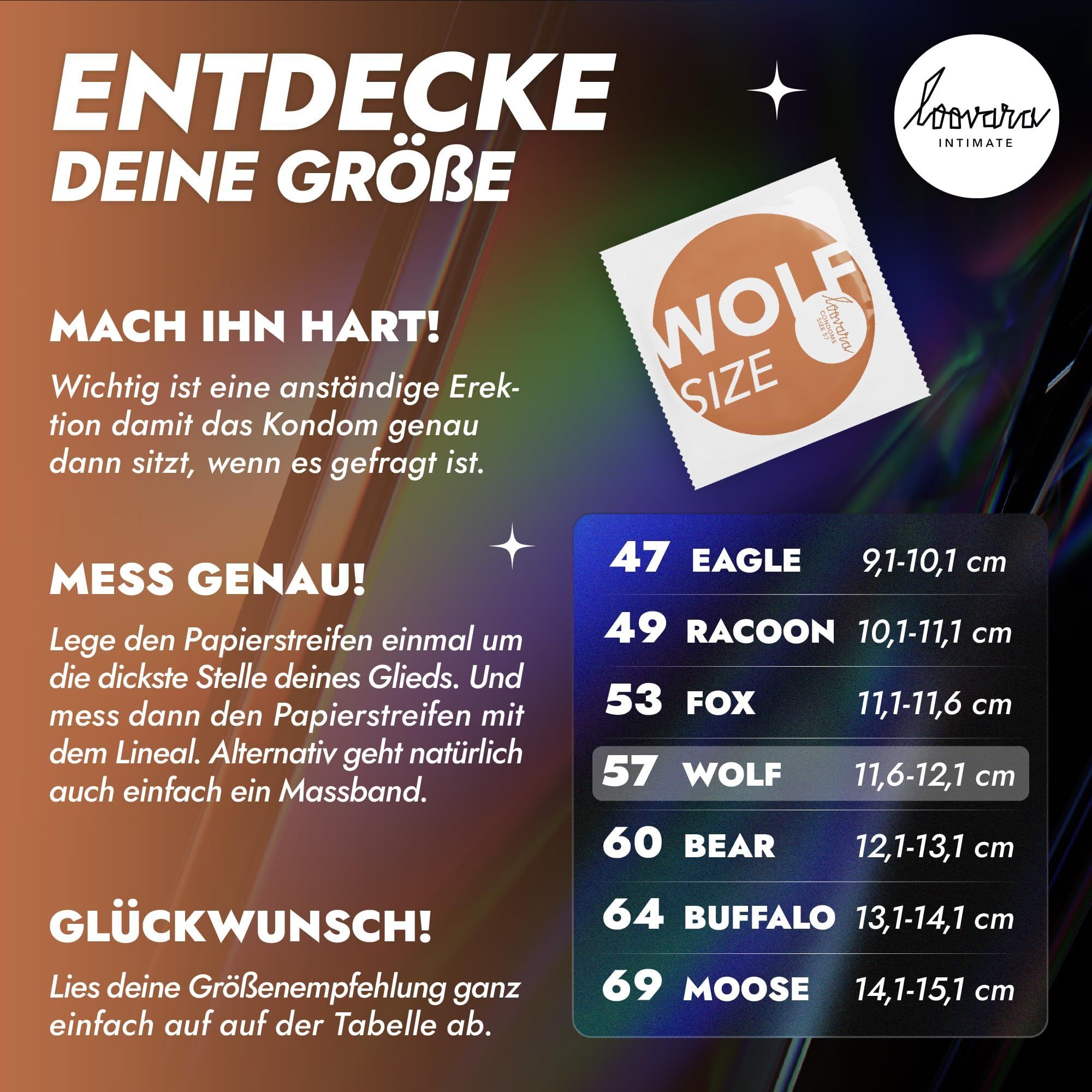 Verpackung mit 12 Loovara Latex Free Kondomen, ultra dünn, Standardgröße.