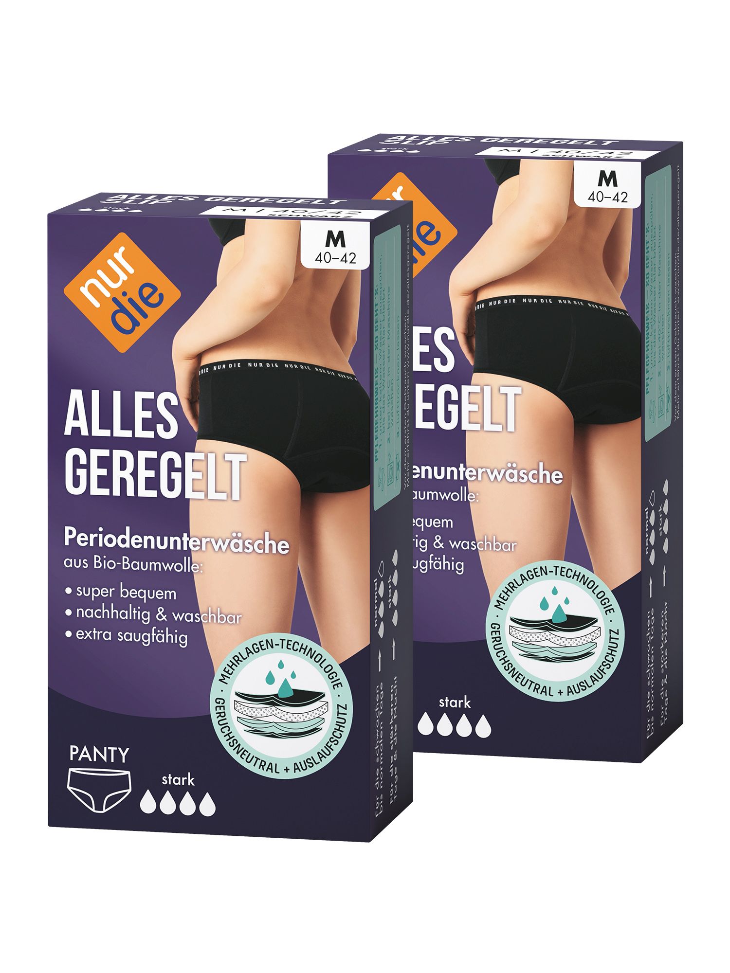 NUR DIE Doppelpack Periodenunterwäsche Alles Geregelt Panty stark