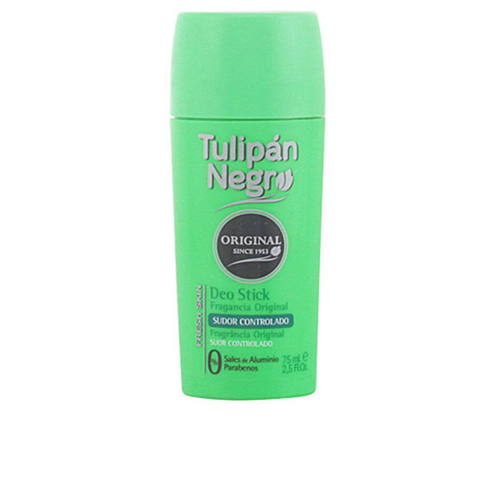 Grüner Deo-Stick von Tulipán Negro, Original-Duft, seit 1953.
