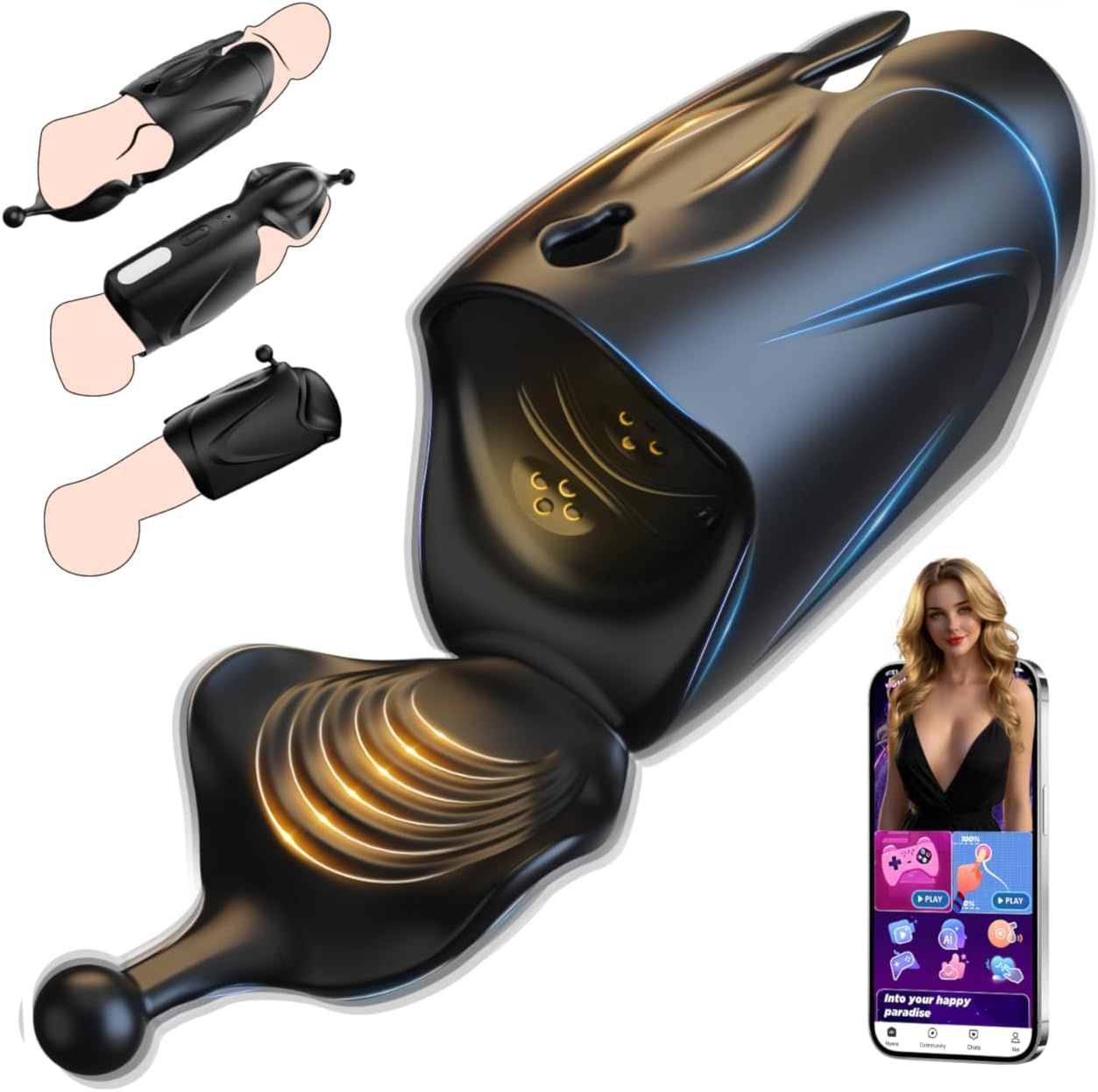 Tagnaff Masturbieren für Männer Handfrei Penis und Hoden Vibrator