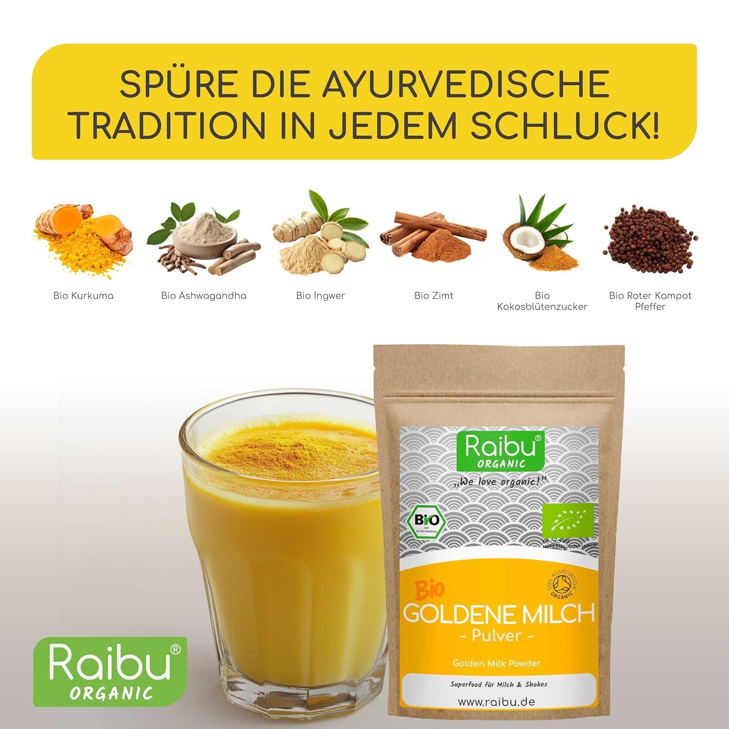 RAIBU Goldene Milch Pulver BIO - 500g