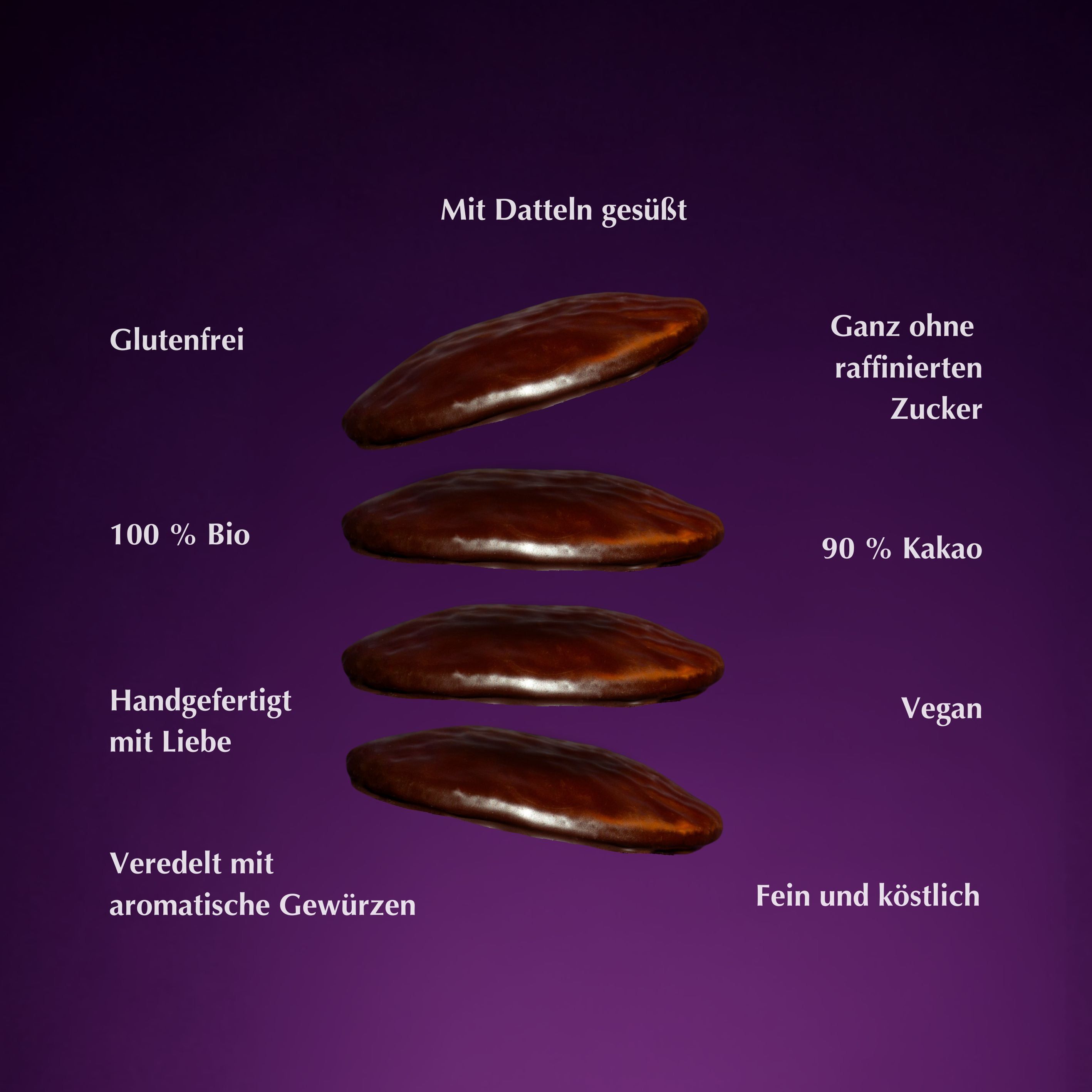 Odilia Bio Elisen Lebkuchen: glutenfrei, 100% Bio, handgefertigt, vegan, mit Datteln gesüßt.