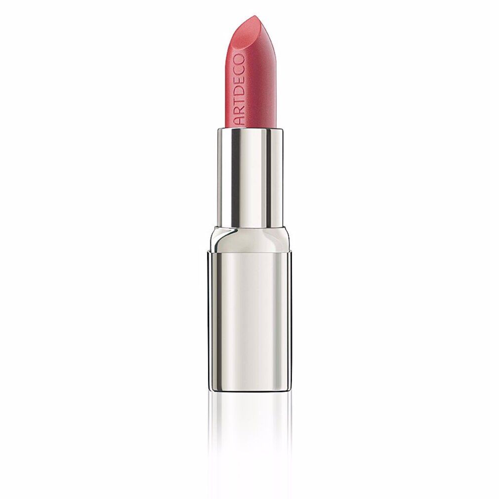 Lippenstift mit silberfarbener Hülse. Der Lippenstift ist rosa und trägt den Schriftzug ARTDECO.