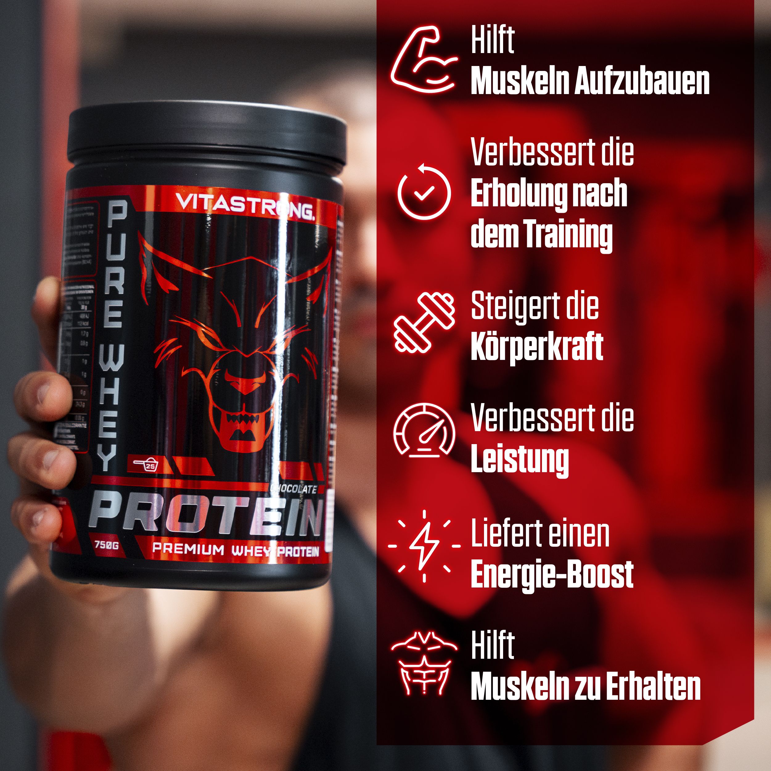 Vitastrong Pure Whey Protein - Schokolade