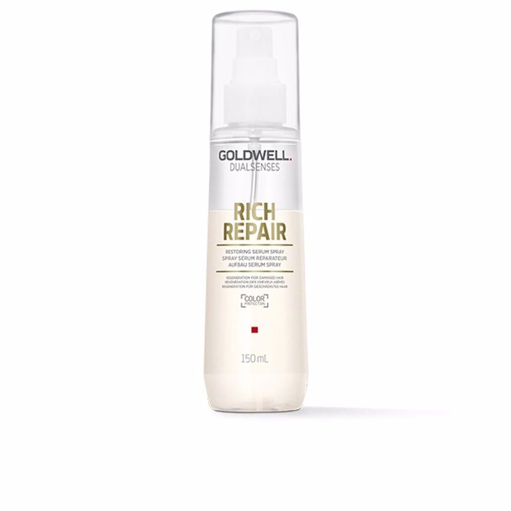 Goldwell Dualsenses Rich Repair Serum Spray. Flasche mit Sprühkopf. Text: Rich Repair, 150 ml. Farbschutz-Symbol.