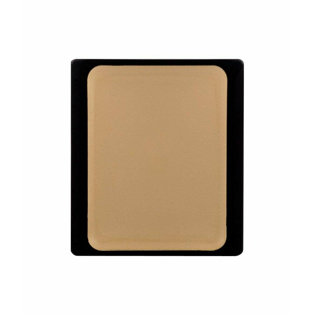 Kompakte, rechteckige Creme in schwarzem Behälter. Cremefarbene Textur. Eckige Form.