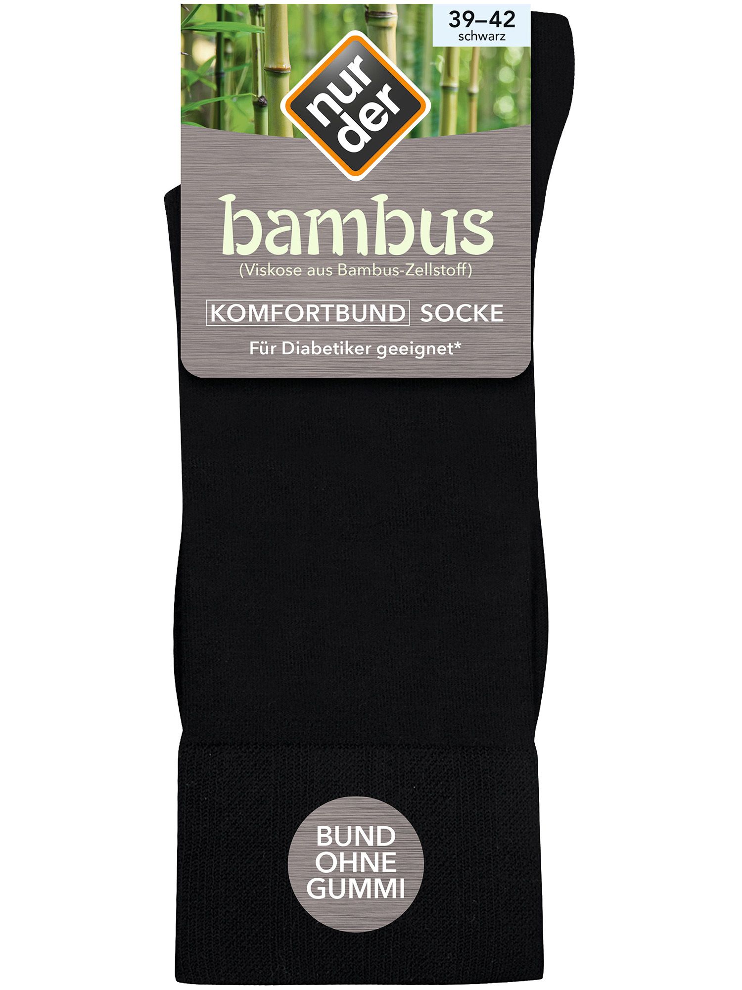 NUR DER Socke Bambus* Komfort - schwarz - Größe 39-42