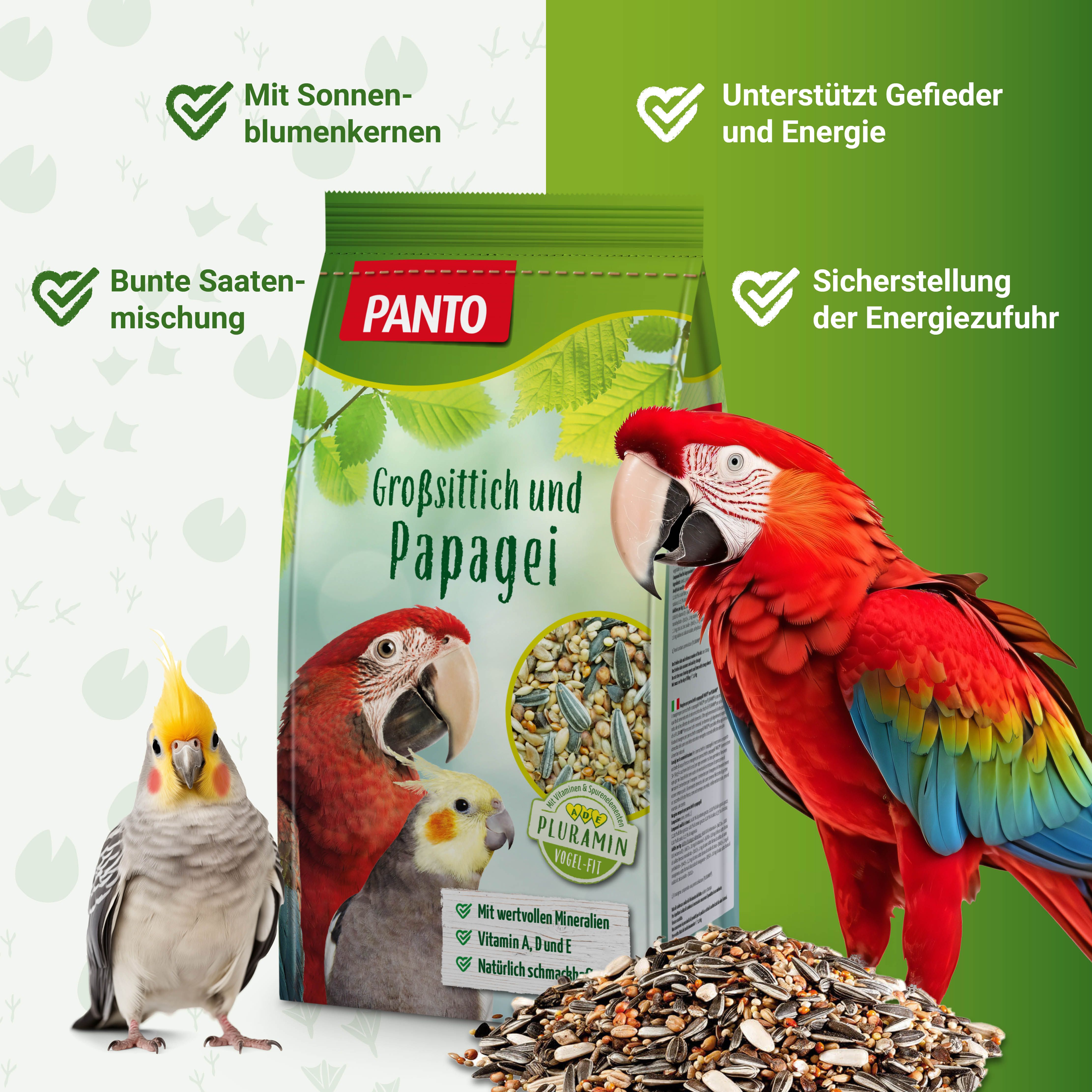 PANTO® Großsittich- und Papageienfutter mit Pluramin®