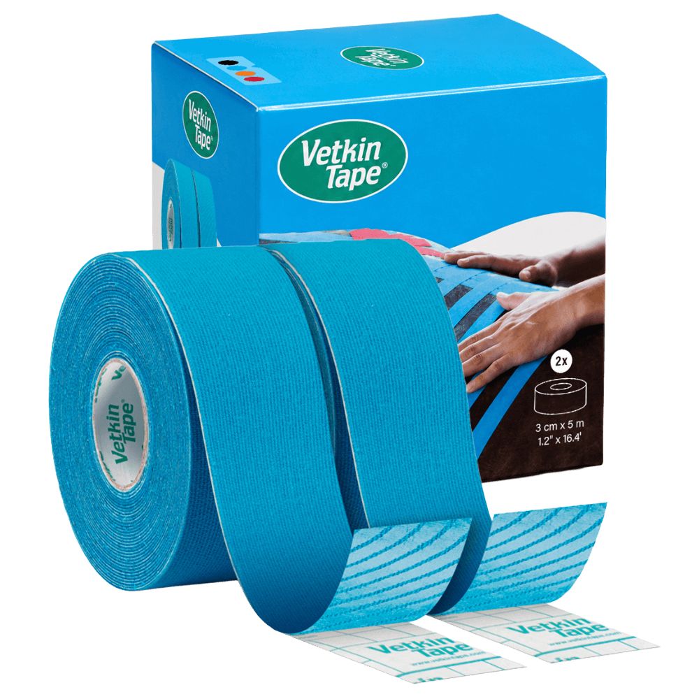 VetkinTape Kinesiotape für Pferde und Hunde, blau, 2 Rollen.