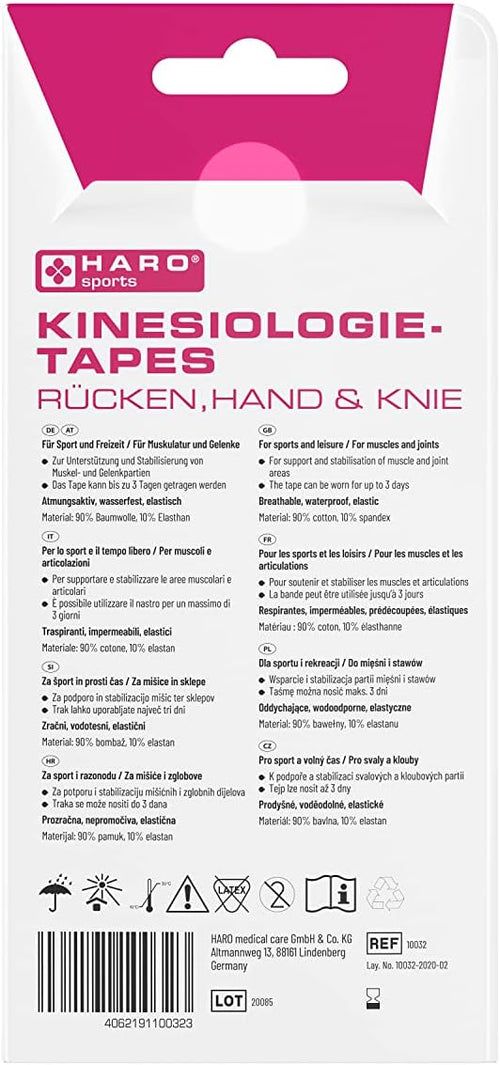 Haro Kinesiologietapes Rücken, Hand und Knie