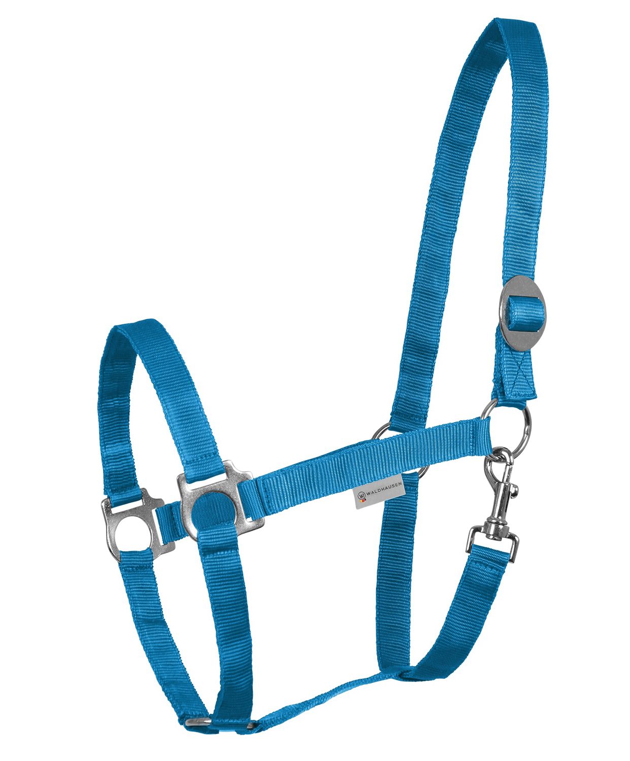 Türkises Perlonhalfter, Gr. 3. Metallverschlüsse. Ohne Pferd.