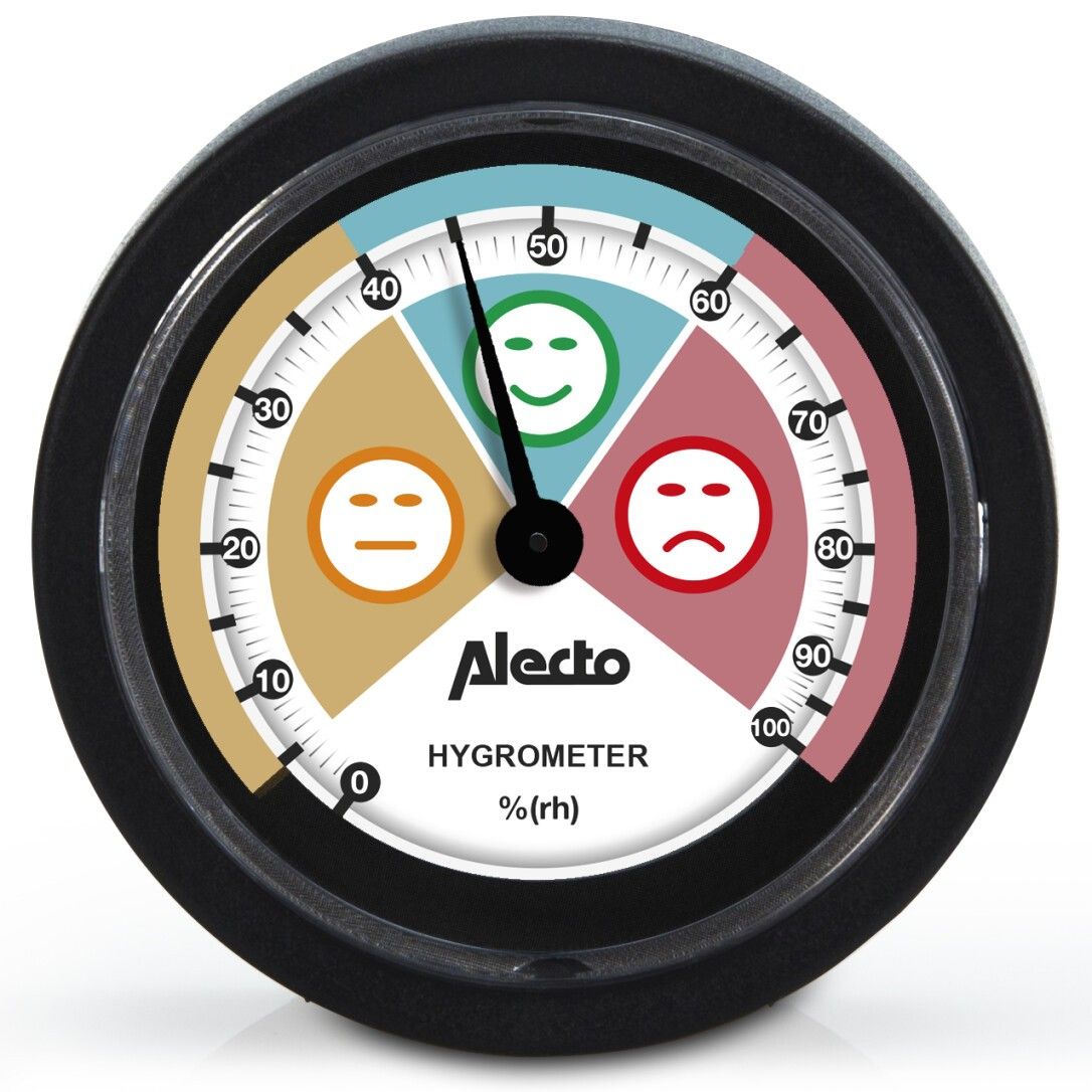 Alecto Analoges Hygrometer Schwarz