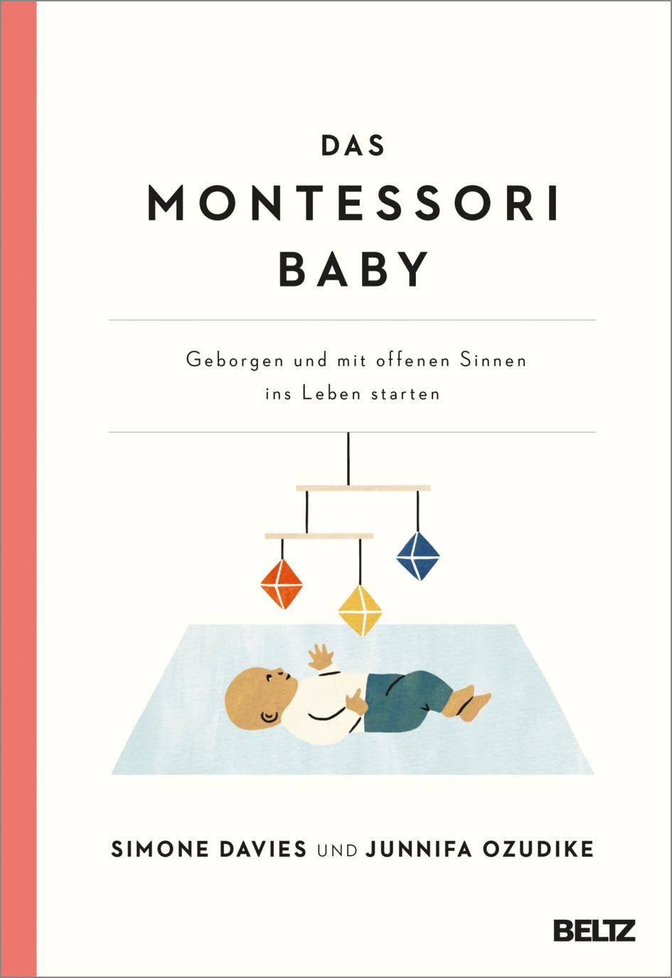 Buchcover: "Das Montessori Baby". Titel, Autoren, Baby-Illustration, Mobile. Verlag BELTZ.