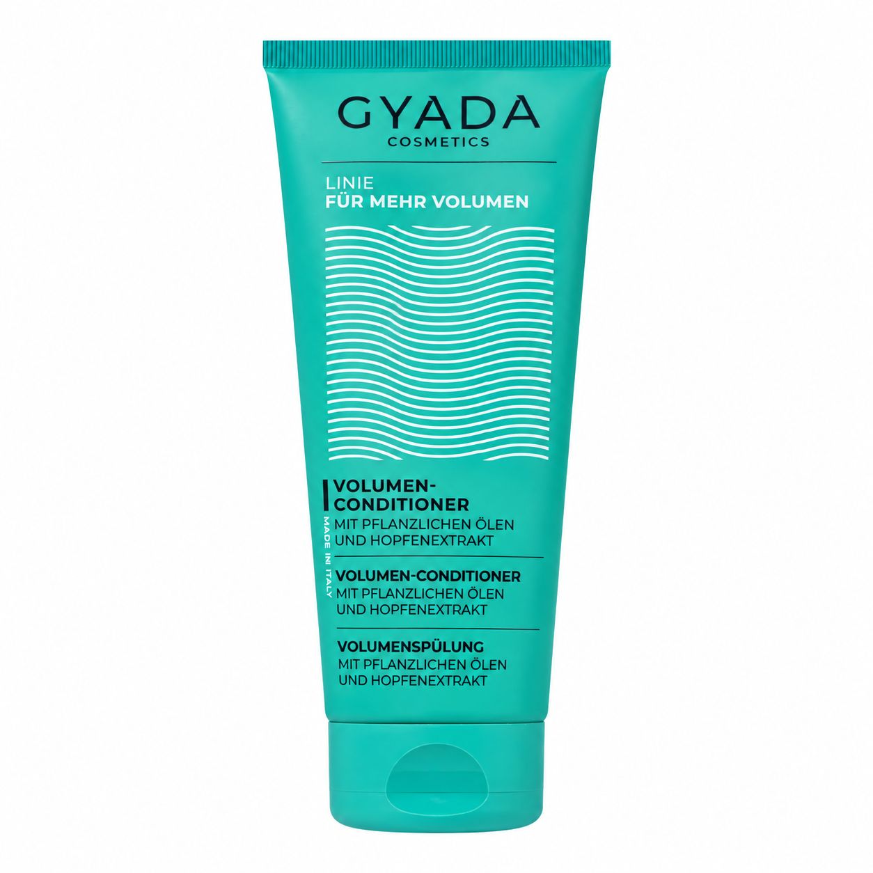 GYADA Cosmetics Volumen Conditioner Flasche mit Wellenmuster.