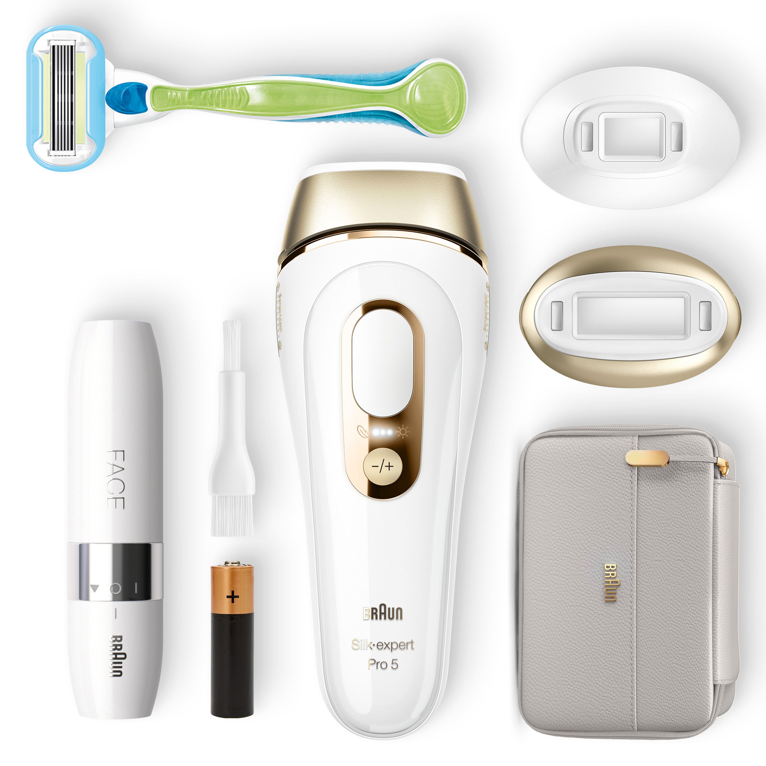 Braun - IPL System "Silk-expert Pro PL5159 + Mini-Gesichtsrasierer" in Rosegold & Weiß