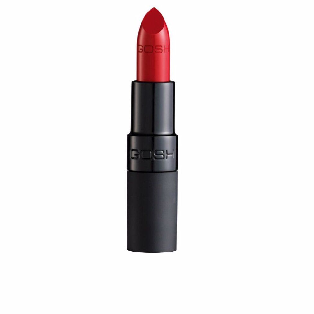 Roter Lippenstift in schwarzem Gehäuse. Marke Gosh.