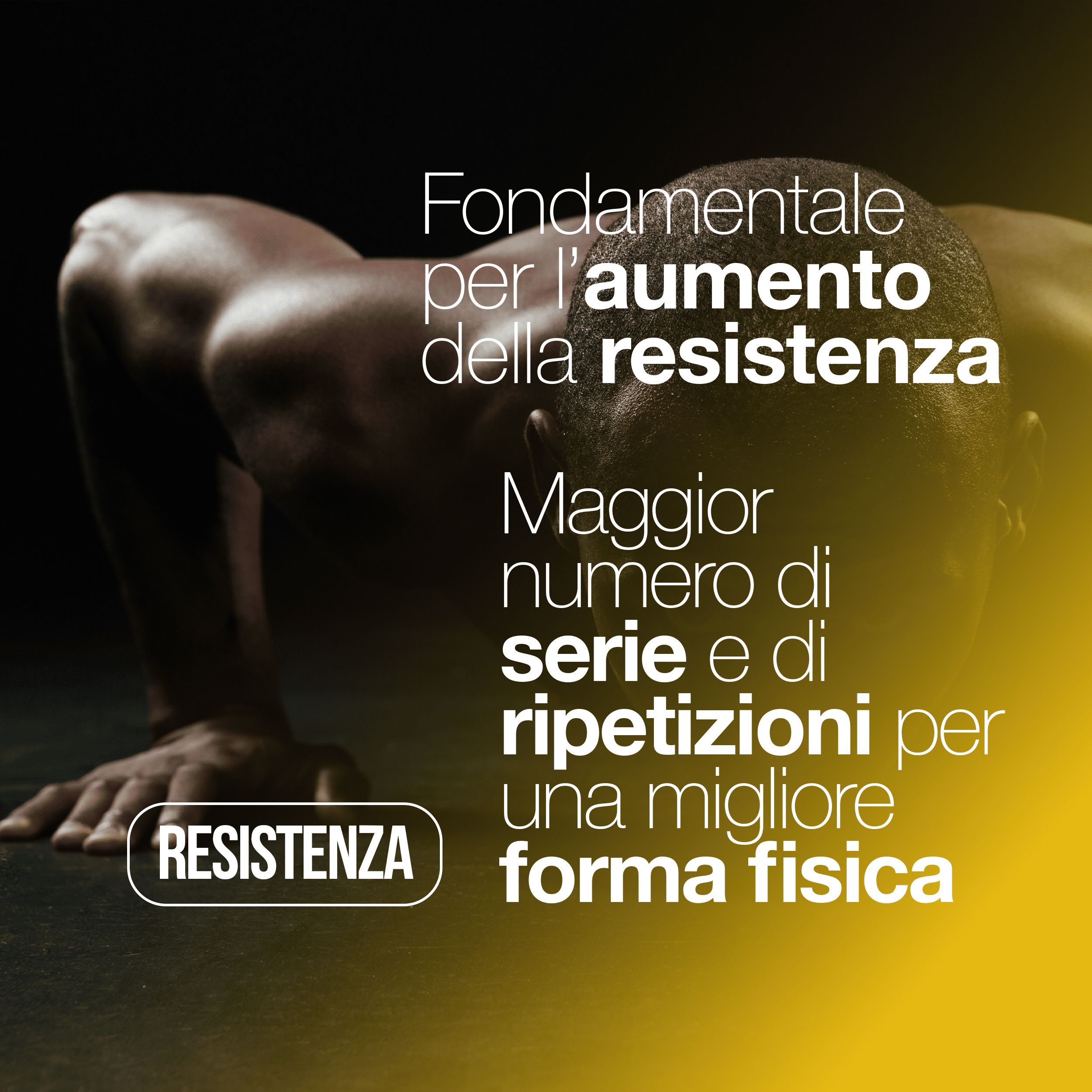 Mann beim Liegestütz. Text: Erhöht die Ausdauer, mehr Wiederholungen für bessere Fitness.